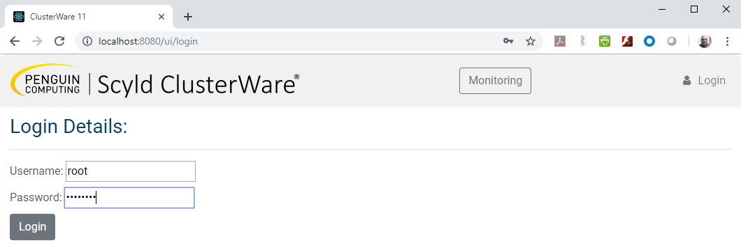 Login root