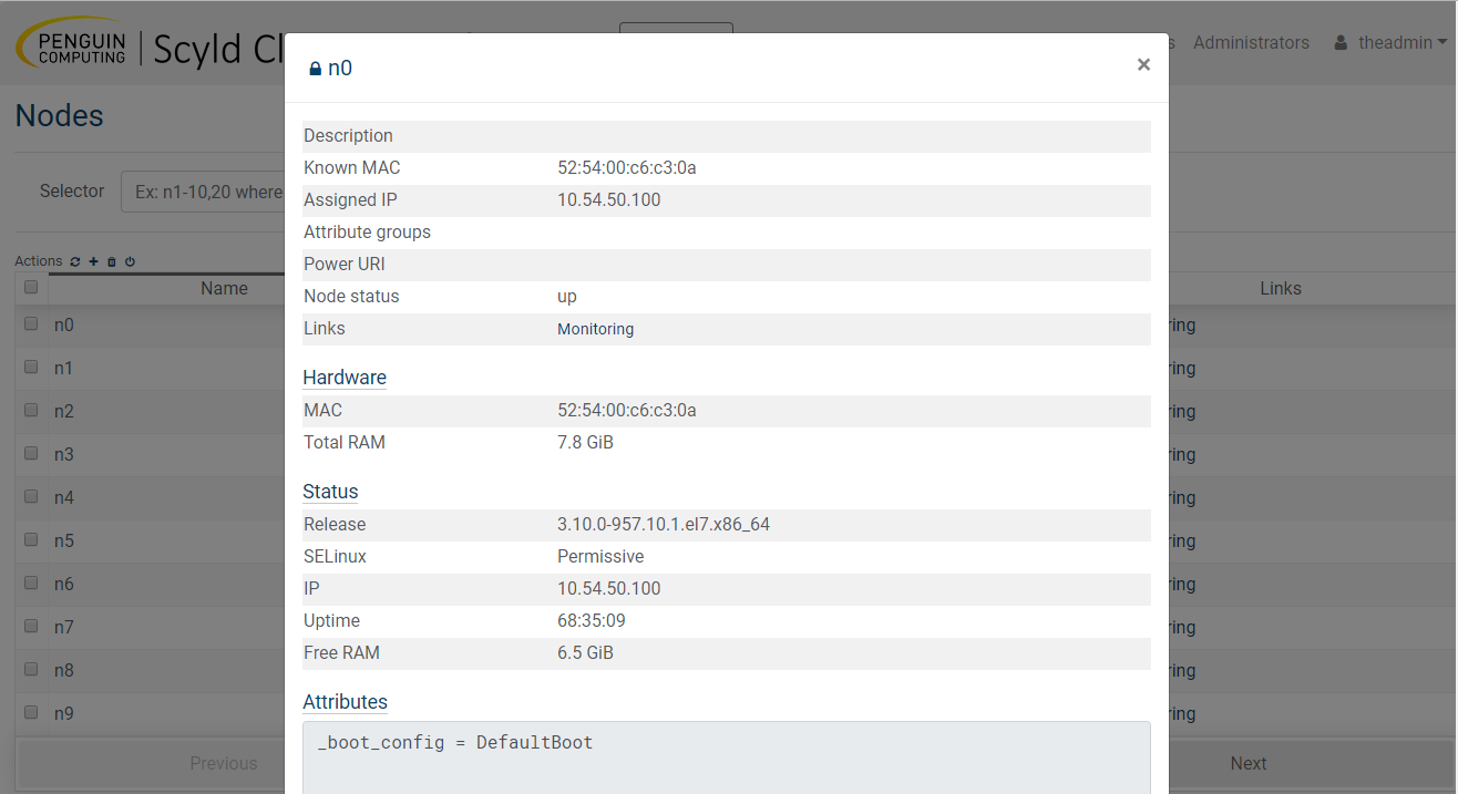 Node List Detail
