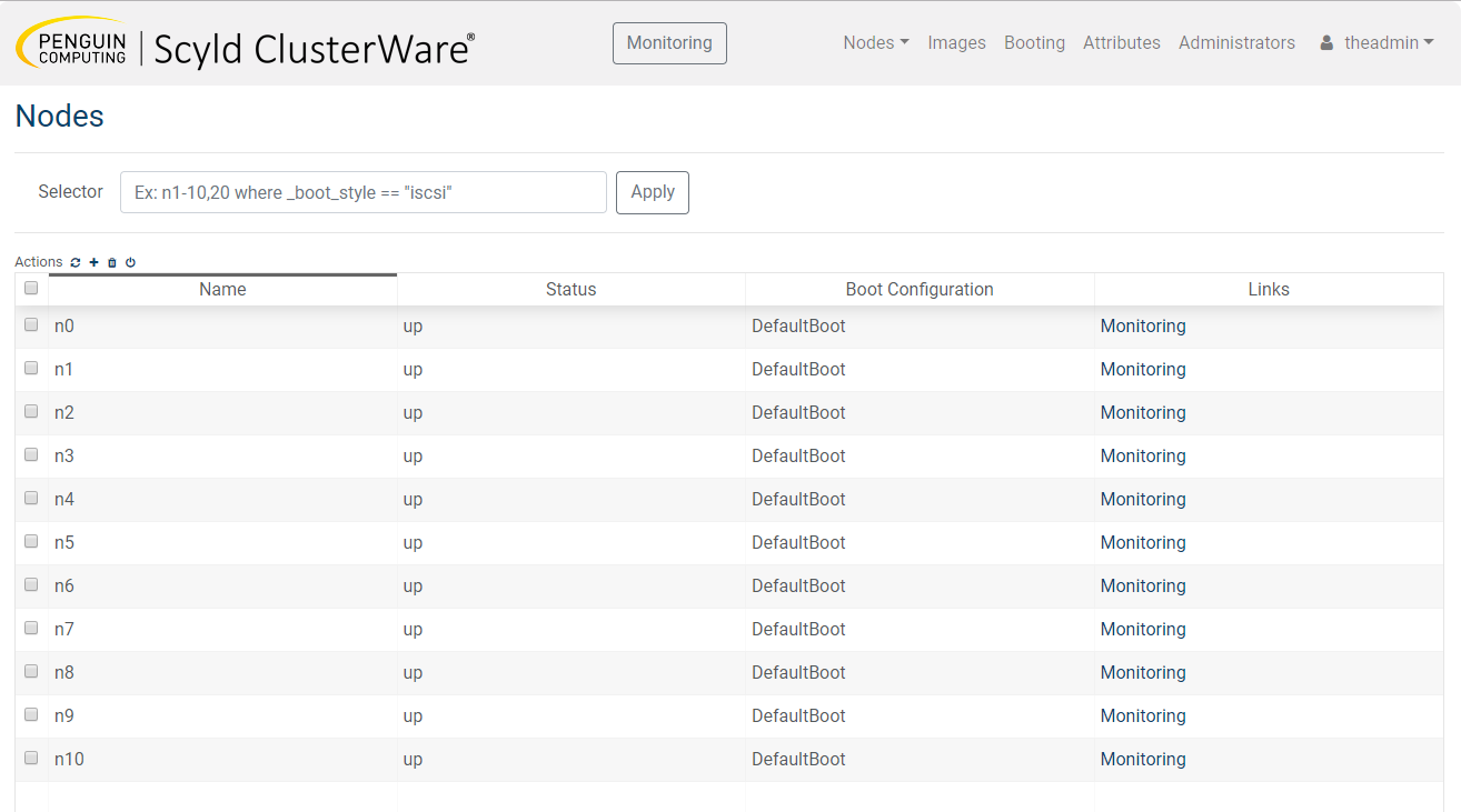Nodes Node List